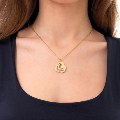 Personalized Hearts Pendant Necklace
