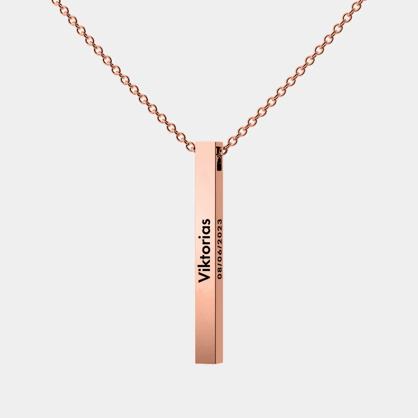 Personaliserat Brickhalsband Roséguld