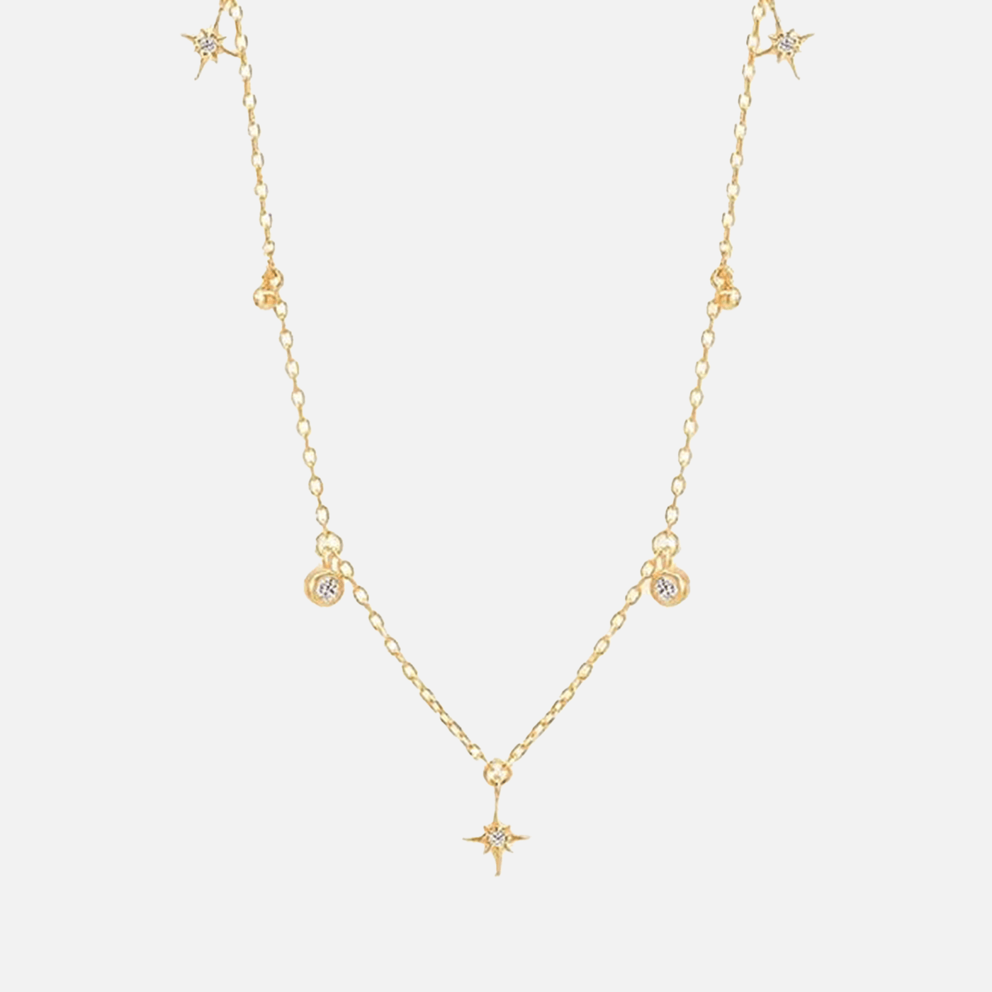 Star Charm Necklace 18k Gold Plated