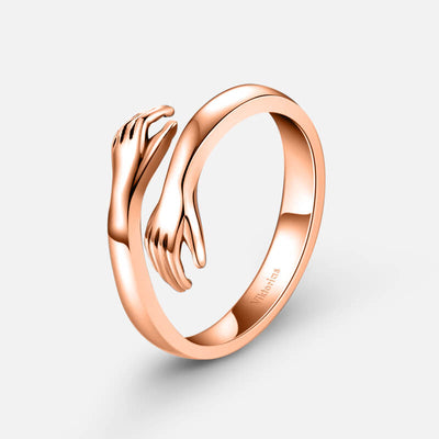 Anillo Abrazo Personalizado de Oro Rosa