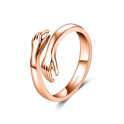 Anillo Abrazo Personalizado de Oro Rosa