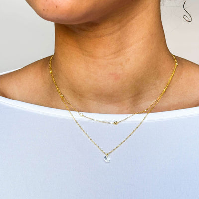 Crystal Necklace 18k Guld