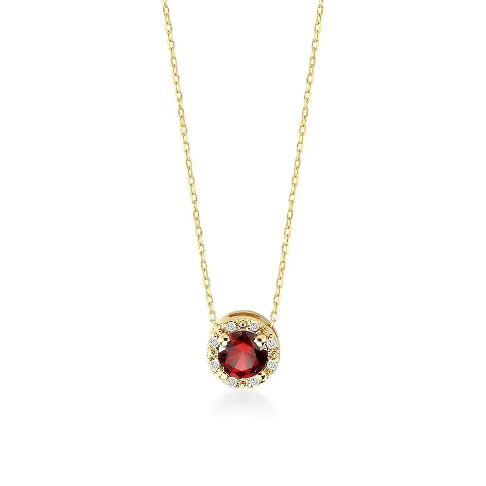 Crystal Stone Necklace 18k Gold Plated