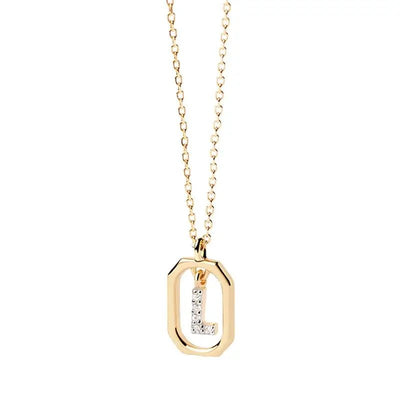 Plated Letter Necklace 925 Sterling